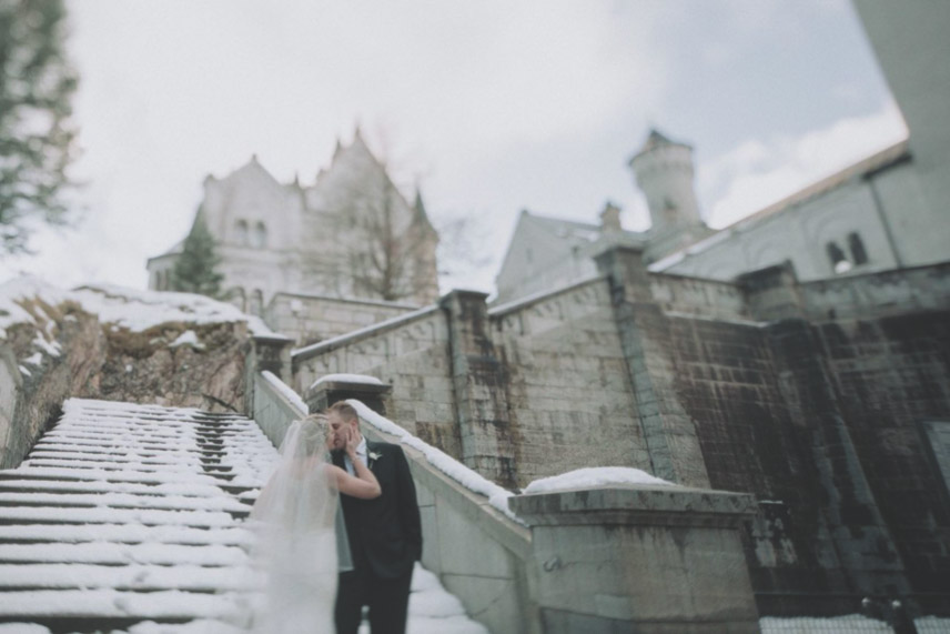 Photo of winter wedding at Neuschwanstein castle